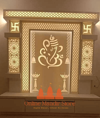 Ganesh Elegance Full Corian Mandir with Backlight
