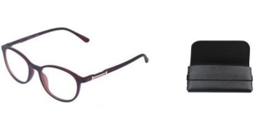 Soigné Unisex Round Medium Spectacle Frame. Matte Brown with Leather Pouch