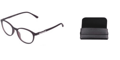 Soigné Unisex Round Medium Spectacle Frame. Matte Brown with Leather Pouch Soigné Unisex Round Medium Spectacle Frame. Matte Brown with Leather Pouch