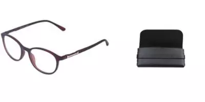Soigné Unisex Round Medium Spectacle Frame. Matte Brown with Leather Pouch