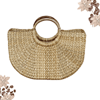 11-Inch Kauna Basket with Handle & Embroidery | Handwoven Natural Gift Basket | Eco-Friendly Decorative Hamper