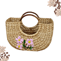 9-Inch Kauna Basket with Handle & Embroidery | Handwoven Natural Gift Basket | Eco-Friendly Decorative Hamper 9-Inch Kauna Basket with Handle & Embroidery | Handwoven Natural Gift Basket | Eco-Friendly Decorative Hamper