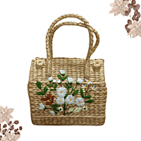 Kauna Picnic Basket (12"x12"x5") | Handwoven Natural Grass Basket for Outdoor Dining, Garden & Beach Picnics Kauna Picnic Basket (12"x12"x5") | Handwoven Natural Grass Basket for Outdoor Dining, Garden & Beach Picnics