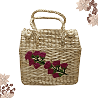 Kauna Picnic Basket (12"x12"x5") | Handwoven Natural Grass Basket for Outdoor Dining, Garden & Beach Picnics Kauna Picnic Basket (12"x12"x5") | Handwoven Natural Grass Basket for Outdoor Dining, Garden & Beach Picnics