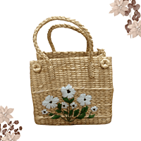 Kauna Picnic Basket (12"x12"x5") | Handwoven Natural Grass Basket for Outdoor Dining, Garden & Beach Picnics Kauna Picnic Basket (12"x12"x5") | Handwoven Natural Grass Basket for Outdoor Dining, Garden & Beach Picnics