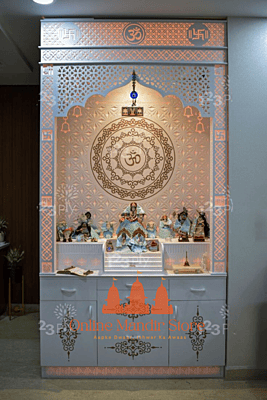 Serene Sanctuary Full Corian Mandir with Backlight