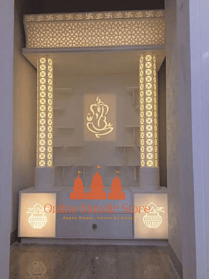 Ganesh Grace Full Corian Mandir with Backlight