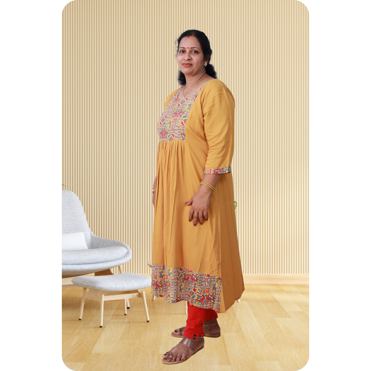 Della Wringle Rayon Mustard Yellow