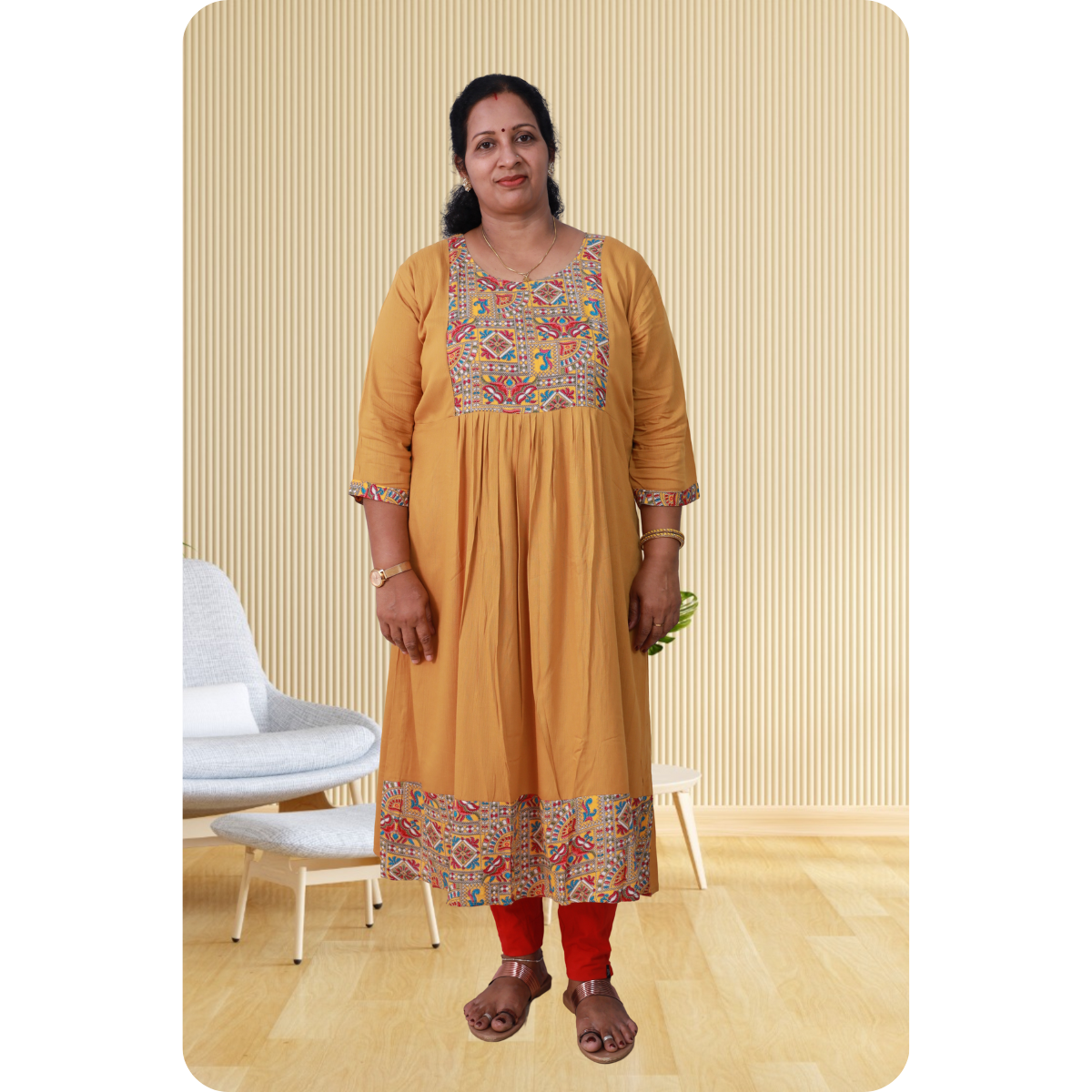 Della Wringle Rayon Mustard Yellow