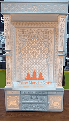 Heavenly Glow Full Corian Mandir with Backlight
