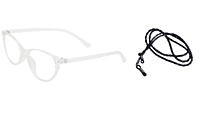 Soigné Female Large Cat Eye Spectacle Frame.Transparent with String Black Soigné Female Large Cat Eye Spectacle Frame.Transparent with String Black