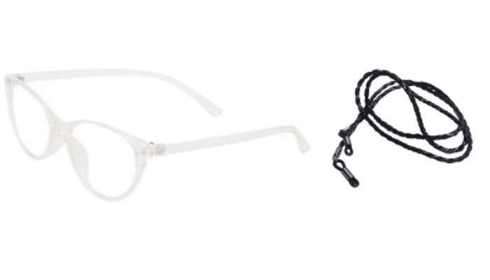 Soigné Female Large Cat Eye Spectacle Frame.Transparent with String Black Soigné Female Large Cat Eye Spectacle Frame.Transparent with String Black