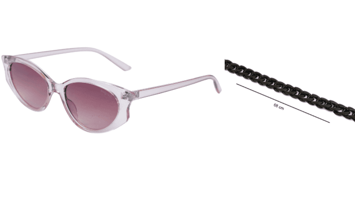 Soigné Female Large Cateye Sunglasses.Transparent Frame with black color string Soigné Female Large Cateye Sunglasses.Transparent Frame with black color string
