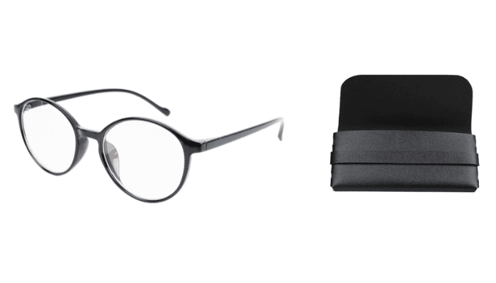 Soigné Unisex Medium Round Spectacle.Glossy Black with leather pouch Soigné Unisex Medium Round Spectacle.Glossy Black with leather pouch