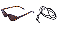 Soigné Female Small Cat Eye Sunglasses.Leopard Print.Brown Lens with Black String Soigné Female Small Cat Eye Sunglasses.Leopard Print.Brown Lens with Black String
