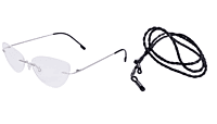 Soigné Female Medium Rimless Cat Eye Spectacle Frame.Black with Soigné Female Medium Rimless Cat Eye Spectacle Frame.Black Soigné Female Medium Rimless Cat Eye Spectacle Frame.Black with Soigné Female Medium Rimless Cat Eye Spectacle Frame.Black