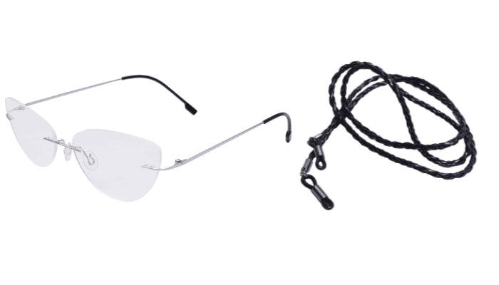 Soigné Female Medium Rimless Cat Eye Spectacle Frame.Black with Soigné Female Medium Rimless Cat Eye Spectacle Frame.Black Soigné Female Medium Rimless Cat Eye Spectacle Frame.Black with Soigné Female Medium Rimless Cat Eye Spectacle Frame.Black