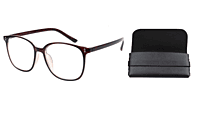 Soigné Unisex Oversized Square Spectacle Frame. Brown withWith Black Transparent Soigné Unisex Oversized Square Spectacle Frame. Brown withWith Black Transparent
