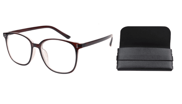 Soigné Unisex Oversized Square Spectacle Frame. Brown withWith Black Transparent Soigné Unisex Oversized Square Spectacle Frame. Brown withWith Black Transparent