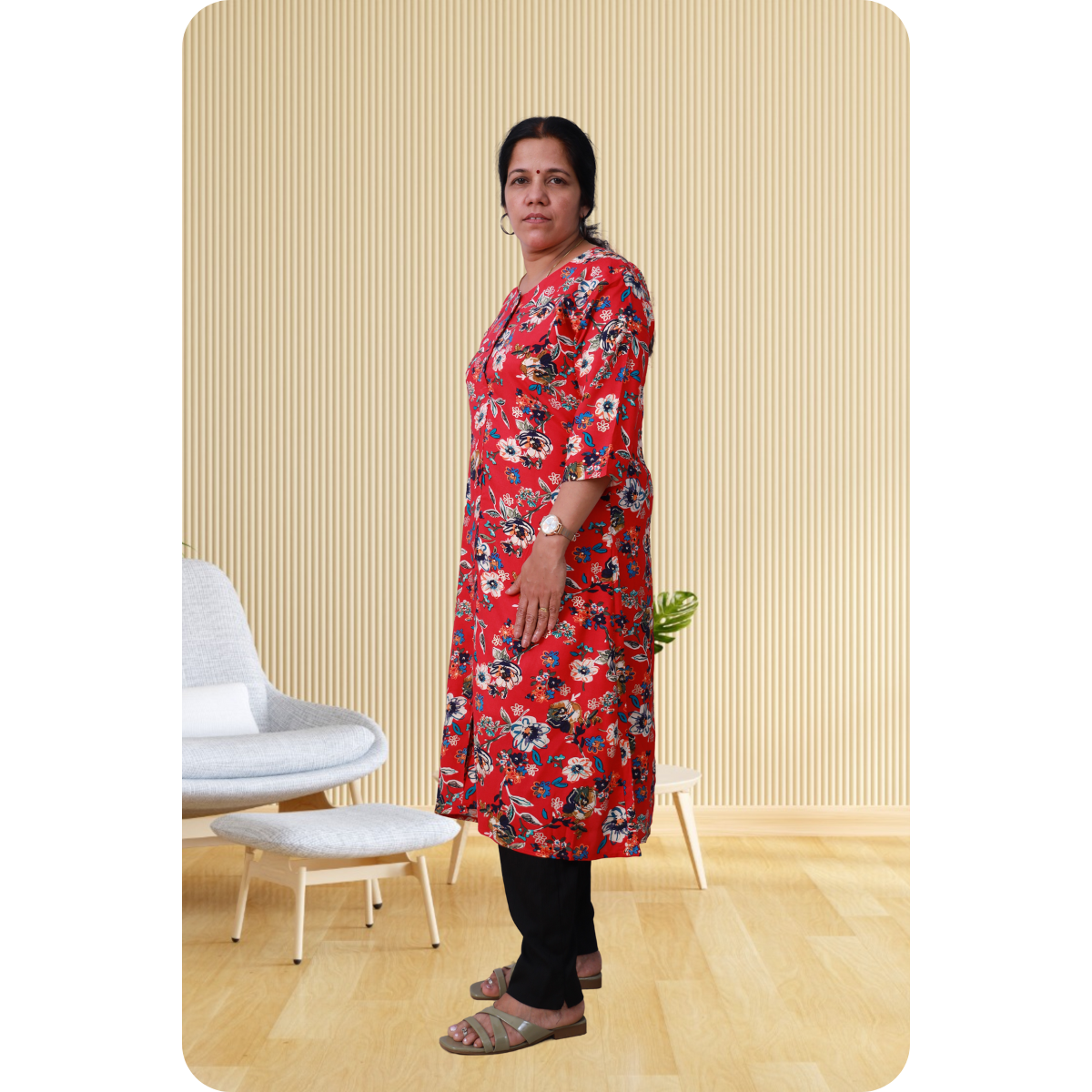 Jasmine Side Slited Pink Printed Top