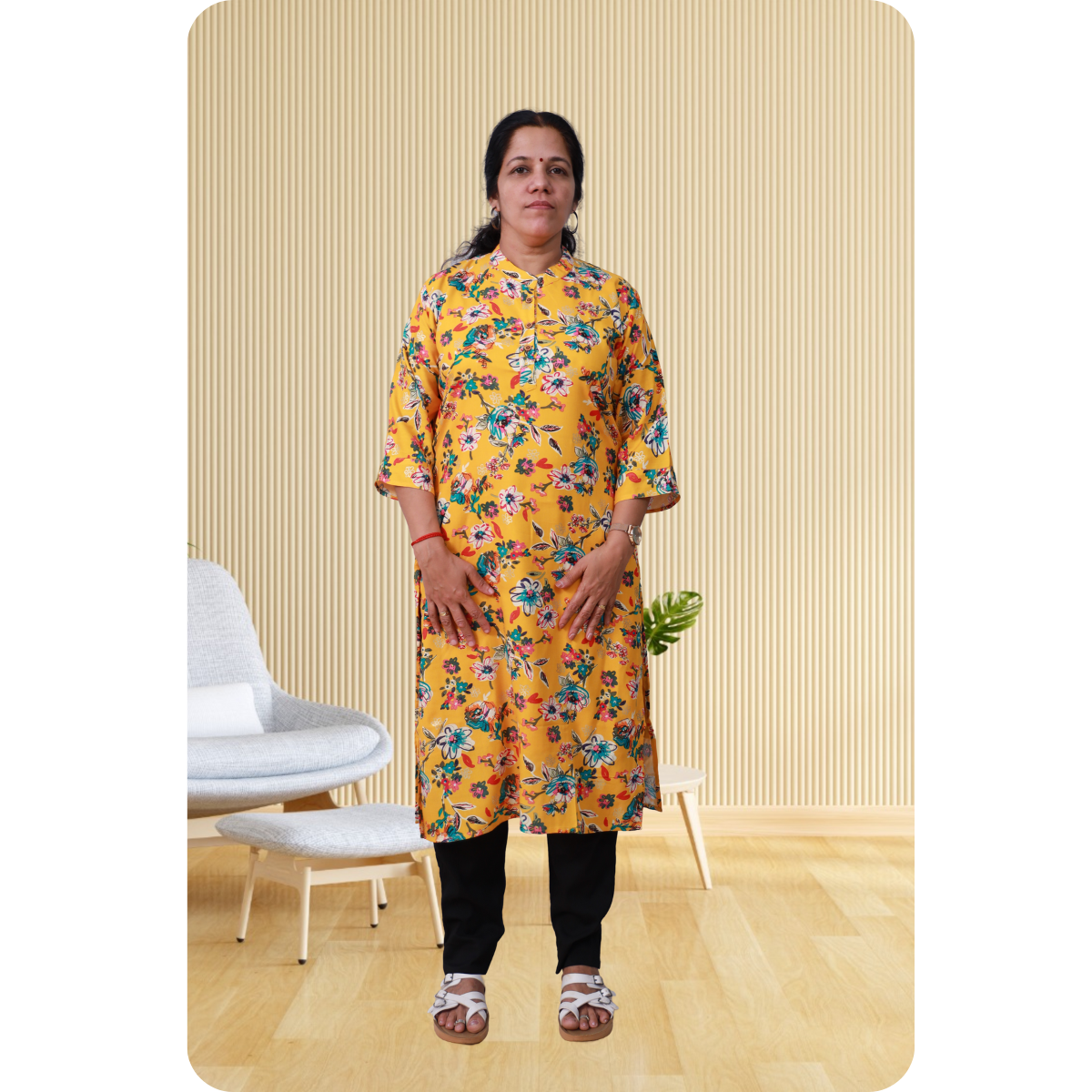 Jasmine Side Slited Yellow shaded Top