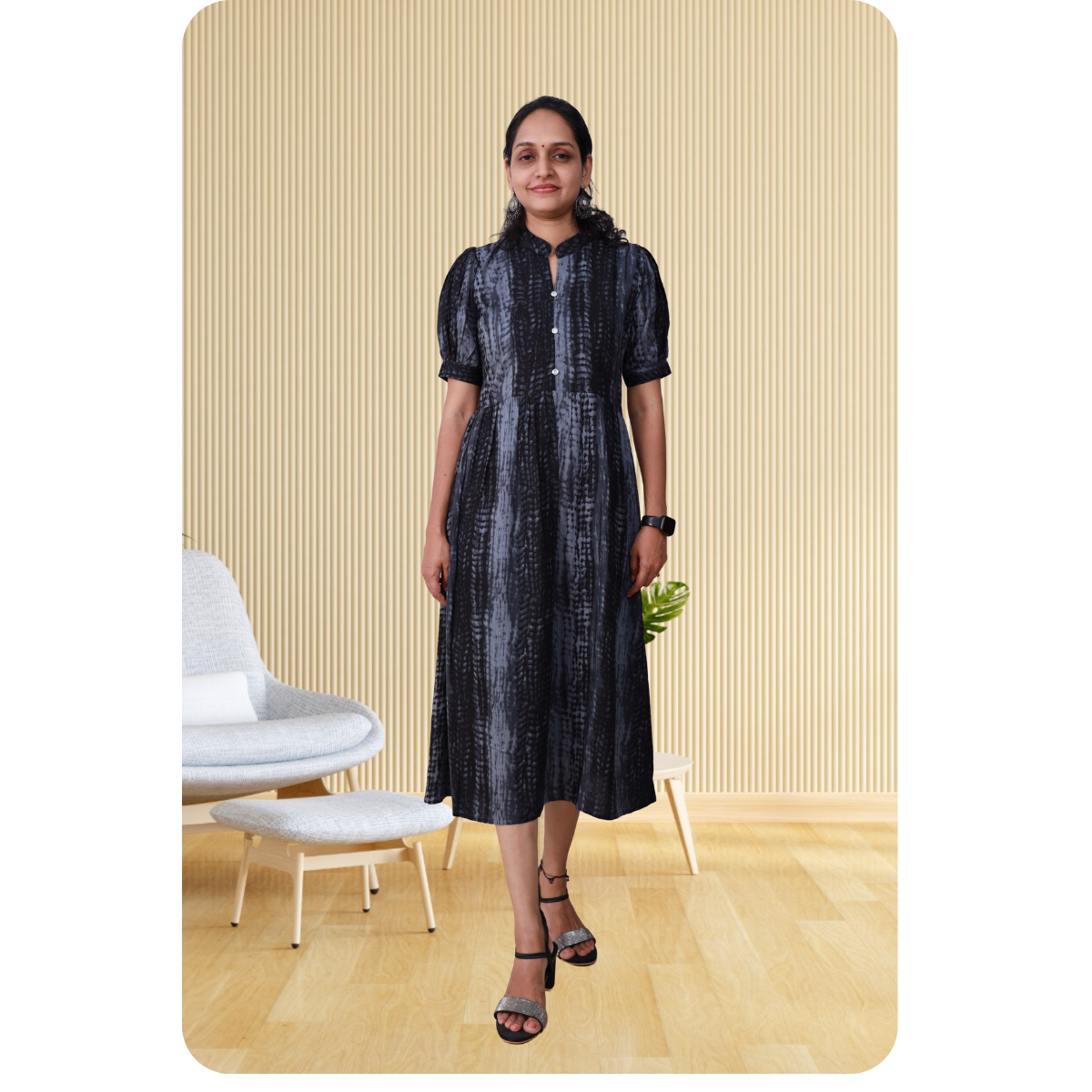 Esther discharge rayon Black dress