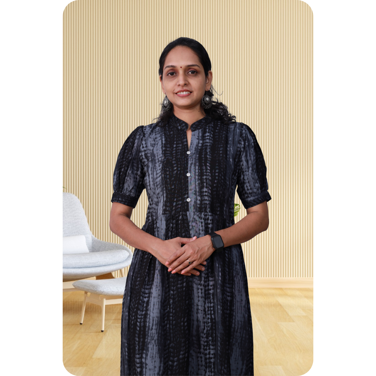 Esther discharge rayon Black dress