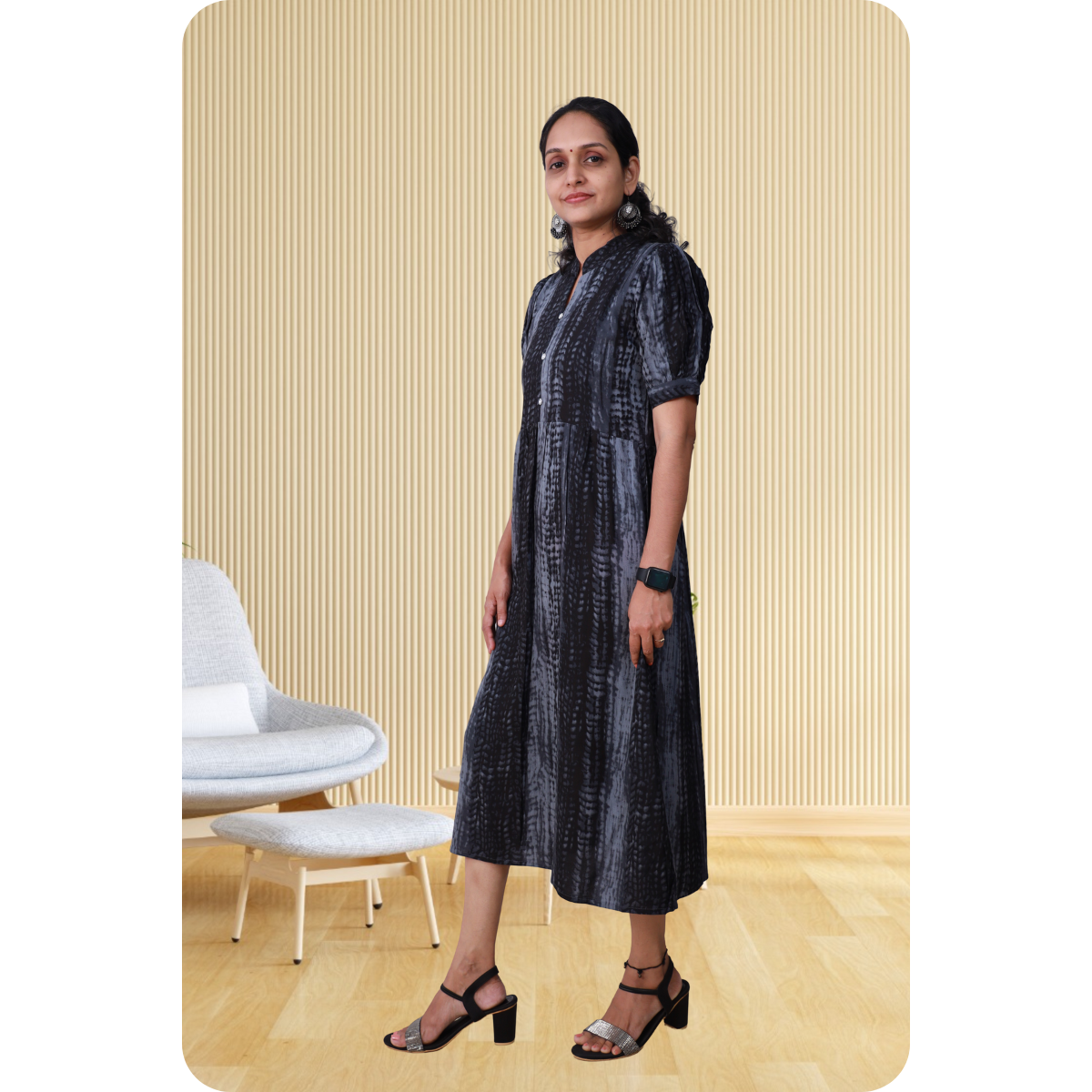 Esther discharge rayon Black dress