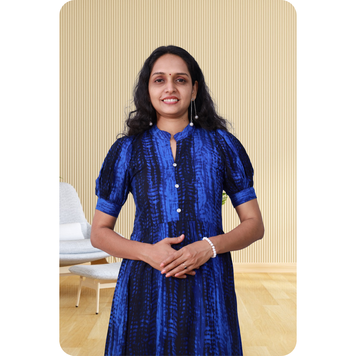 Esther discharge rayon navy blue dress