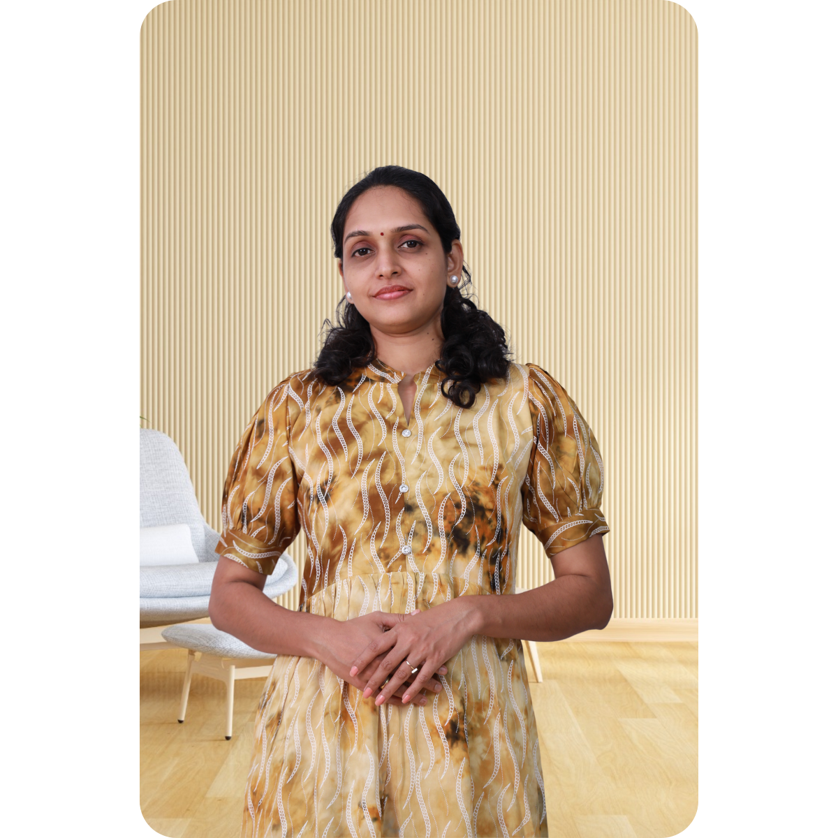 Esther discharge rayon yellow dress