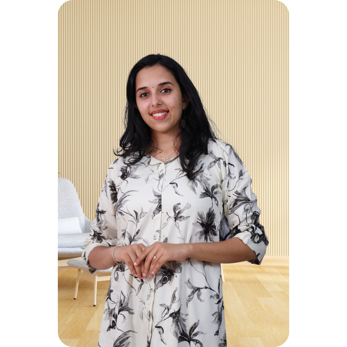 Zahari A Line top white & black
