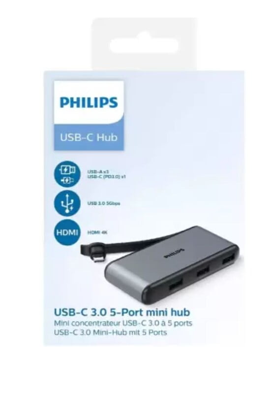 Philips USB-C TO 3 X USB -A 3.0, HDMI, PD3.0 (100W) Philips USB-C TO 3 X USB -A 3.0, HDMI, PD3.0 (100W)