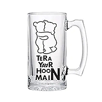 Sublimation Printed Clear Beer Mug With  Tera yaar Hoon Mein Beer Mug