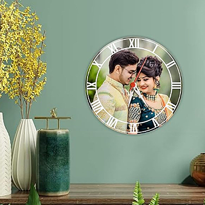 Sublimation Printed Wall Clock Customized Name Printed Acrylic Analog Wall Clock - (8 X 8) Inches Sublimation Printed Wall Clock Customized Name Printed Acrylic Analog Wall Clock - (8 X 8) Inches
