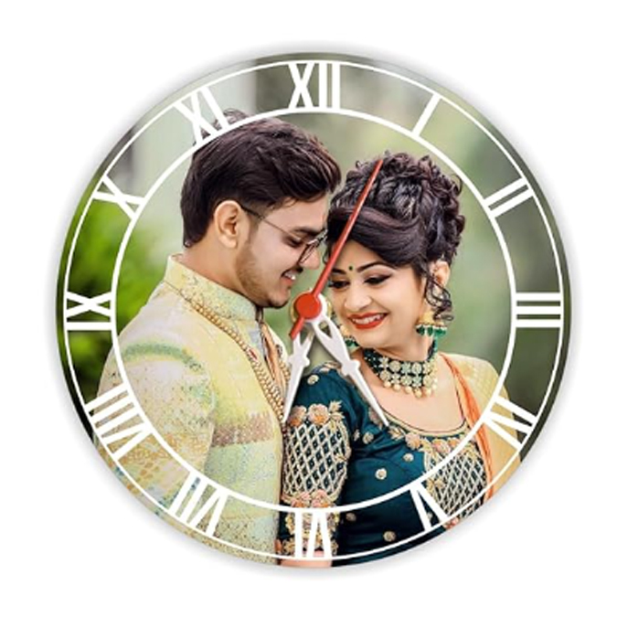Sublimation Printed Wall Clock Customized Name Printed Acrylic Analog Wall Clock - (8 X 8) Inches Sublimation Printed Wall Clock Customized Name Printed Acrylic Analog Wall Clock - (8 X 8) Inches