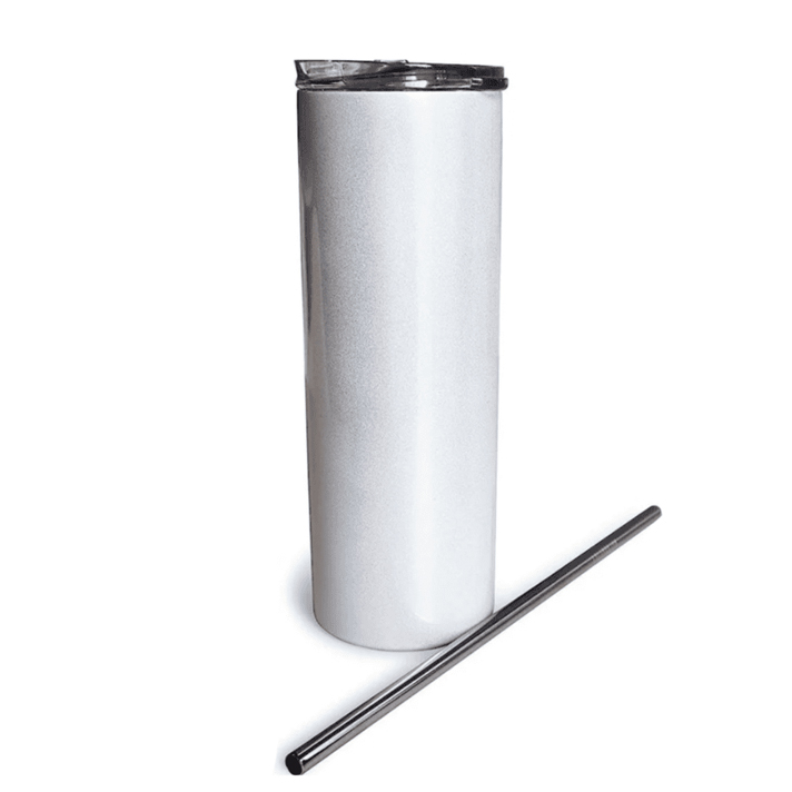 Customized Tumbler, Skinny Straight Stainless Steel Sublimation Tumblers Blanks with Lids and Straws