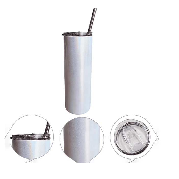 Customized Tumbler, Skinny Straight Stainless Steel Sublimation Tumblers Blanks with Lids and Straws