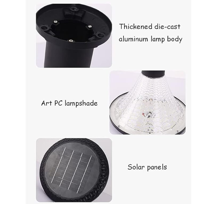 BOLLARD SQUARE SHED Solar Pillar Lights Outdoor Post Cap Light Waterproof LED Garden Lamp
