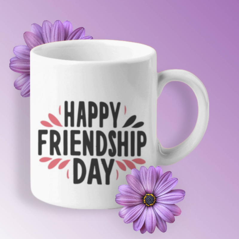 Printed Happy Friendship Day Ceramic White Best Friends 350ml Printed Happy Friendship Day Ceramic White Best Friends 350ml