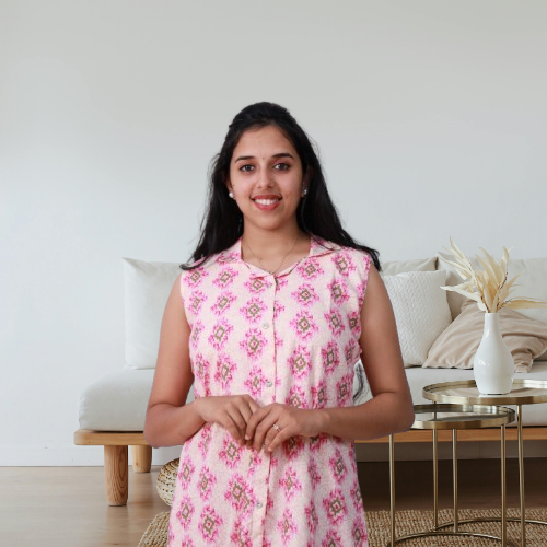 Shiya Sleeveless Pink Geometric Print