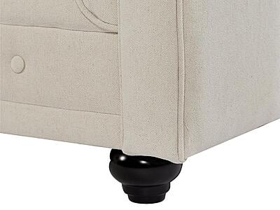 Vikinterio Chesterfield 3-Seater Sofa in Beige Fabric | Luxury Living Room Furniture Vikinterio Chesterfield 3-Seater Sofa in Beige Fabric | Luxury Living Room Furniture
