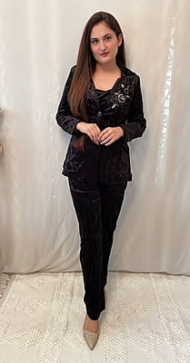 Velvet Co-Ord Set 1-Black-1 Velvet Co-Ord Set 1-Black-1