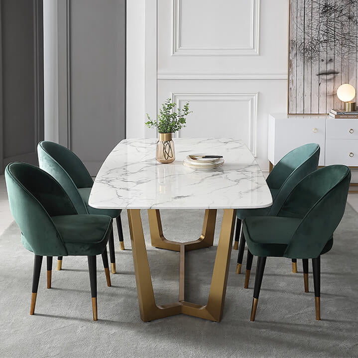 Vintage Four Seater Marble Dining Table Set Vintage Four Seater Marble Dining Table Set