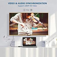 VGA to HDMI Converter with Audio & USB Power, Full HD 1080p Video Adapter for Laptop, PC to HDTV, Monitor, Projector – (VGA Male to HDMI Female)