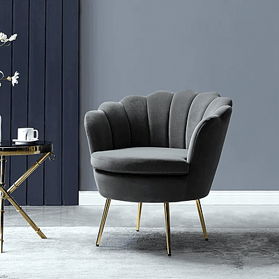 Vikinterio Upholstered Barrel Chair-Dark Gray Vikinterio Upholstered Barrel Chair-Dark Gray