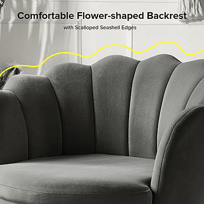Vikinterio Upholstered Barrel Chair-Dark Gray Vikinterio Upholstered Barrel Chair-Dark Gray