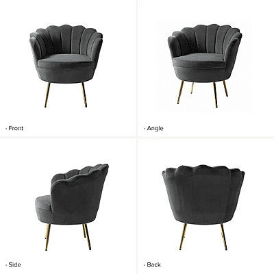 Vikinterio Upholstered Barrel Chair-Dark Gray Vikinterio Upholstered Barrel Chair-Dark Gray