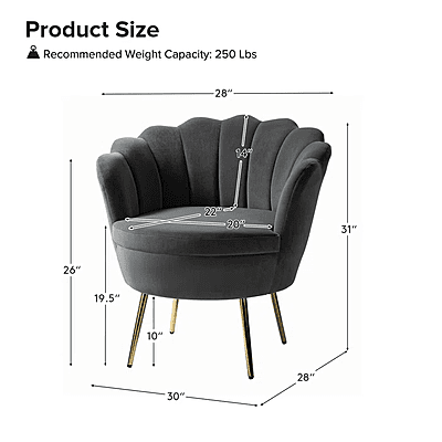 Vikinterio Upholstered Barrel Chair-Dark Gray Vikinterio Upholstered Barrel Chair-Dark Gray