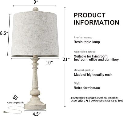 21" Retro Style Farmhouse Table Lamp Sets of 2 for Living Room 21" Retro Style Farmhouse Table Lamp Sets of 2 for Living Room