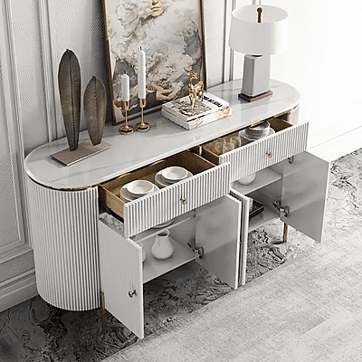 Vikinterio 55.1" Modern Marble Top Buffet & Sideboard Vikinterio 55.1" Modern Marble Top Buffet & Sideboard